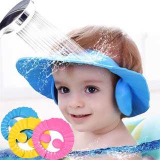 Adjustable Baby Shower Caps Child Kids Waterproof Shampoo Hat Boys Girls Wash Hair Bath Shield Ear E (1)