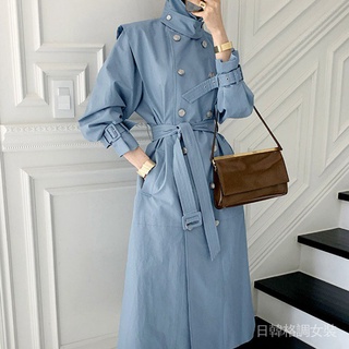 Autumn Winter French British Style Double-Breasted Trench Coat