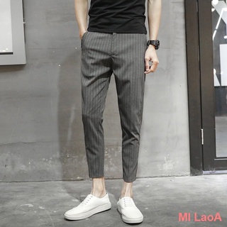 ▪[iuHoo]Men's Pants Stripe Casual Korean Pants For Men Slacks & Formal For Office