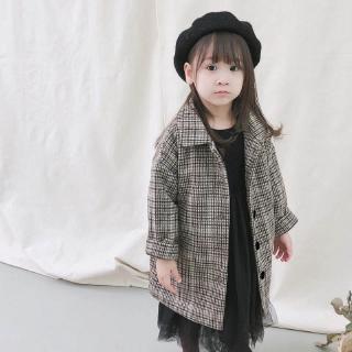 Kids Coat Winter Warm Baby Girl Thicken Single Breasted Design Plaid Outerwear Jacket Clothes (4)