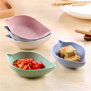 2021 New Kitchen Bowl Dish Ceramic Leaf Seasoning Soy Sauce Vinegar Small Plates