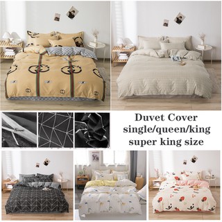 Comforter Cover Queen Size Duvet Cover Quilt Protector Bedding Set Bedsheet Single/ Queen/ King/Super King