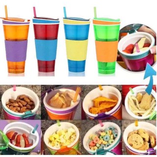 Snackeez Plastic 2 in 1 Snack & Drink Cup One Cup