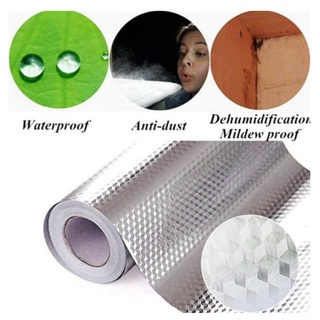 Self Adhesive Waterproof Aluminum Foil Oil-proof Aluminum Foil Cabinet Home Kitchen Wall Table Stick