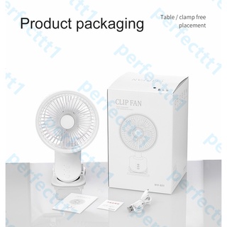 Desk Fan 2400mAh Rechargeable Fan Desk Clip Fan Electric Fan USB Portable Electric Fan with Light (5)