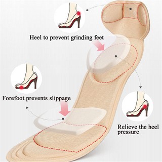 ✤✳4D 2-in-1 Foot Arch Massage Pain-resistant Cutable Sponge Insole Women High Heel