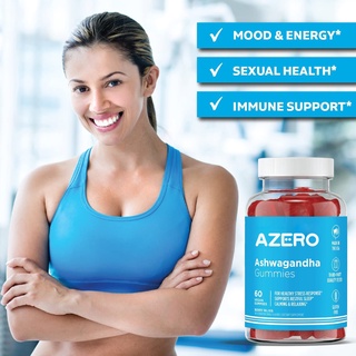 Azero 100% Original Ashwagandha Gummies and Sleep Aid Relax Vitamin D Supplements (2)