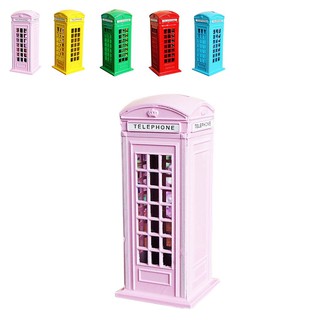 Vintage British London Telephone Booth Figurine Model Bank good !