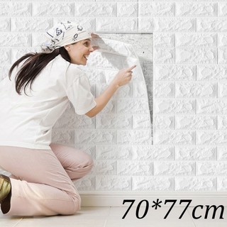Wallpaper 3D Bricks 70*77cm Wall Sticker Waterproof Foam Self-adhesive for Room Wall Decor