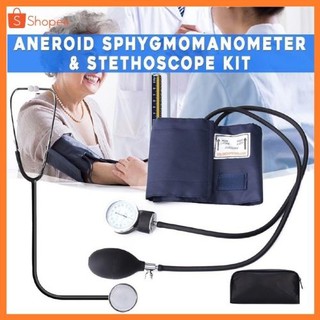 Aneroid Sphygmomanometer Blood Pressure Measure Device Kit Cuff Stethoscope Manual BP Monitor