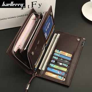 Baellerry Men Wallets Classic Long Style Card Holder Male Purse Quality Zipper Large Capacity Big Br