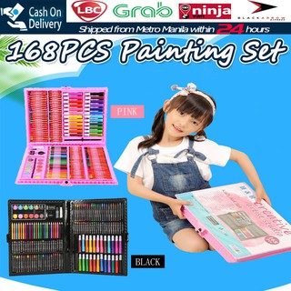 【Fast Delivery】168pcs/set Painting Watercolor Drawing Tools Art Marker Brush Pen Crayon Oil Pastel