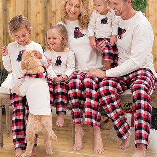 Xmas Family Matching Kids Mom Dad Christmas Pajamas PJs Sets Sleepwear Nightwear