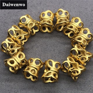 5pcs/pack Tow Flower Copper Gold Plated Spacer Diy for Bracelet Accessories