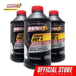 MAG 1 DOT-4 Premium Brake Fluid 12oz (354ml) MAG1 PN#126 (Pack of 3 bottles)