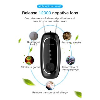 Wearable Ion Air Purifier Mini Car Negative Portable Adult kids 120 Million Low Noise Air Clean