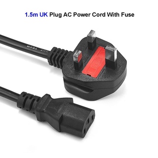 UK Plug Power Cord 1.5m 1.8m 6ft Main Kettle IEC C13 Power Extensio Cable For PC Computer Monitor