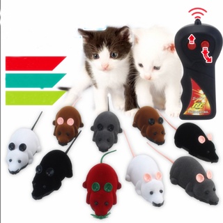 Wireless Remote Control Rat RC Mouse Toy Hot Flocking Emulation Toys Rat for Cat Dog,Joke Scary