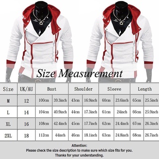 【spot goods】┋✕♂Men Assassin's Creed Side Zipper Casual Top Coat Slim Fit Ho