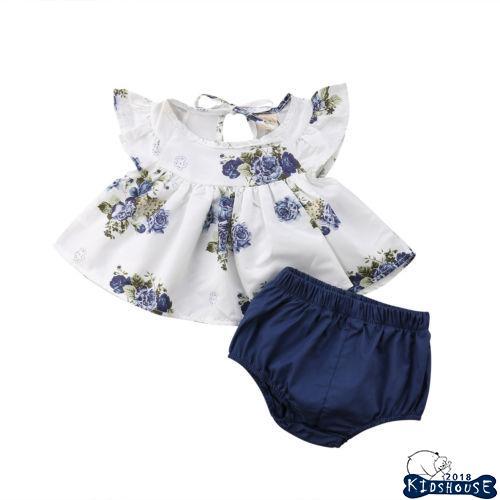 H-C★AU Newborn Infant Toddler Baby Girl Floral Tops Dress