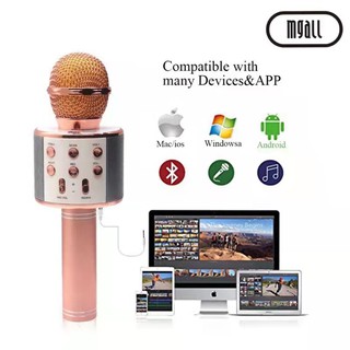 MGall ORIGINAL WS858 Microphone Wireless Karaoke Bluetooth Handheld Mic HIFI Speaker