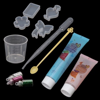Ready Stock/✹▪*J❤* 90ml Epoxy Resin AB Glue 2:1 Hard Glue Glitter Molds Kit Resin Jewelry