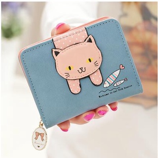Women Cute Cat Wallet Small Zipper Girl Wallet Brand Designed Pu Leather Women Coin Purse Female