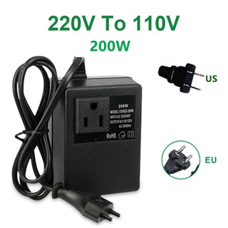 200W Voltage Converter 220V To 110V Transformer Step Down Voltage Transformer Converter Travel Adapter EU/US/UK Plug Home
