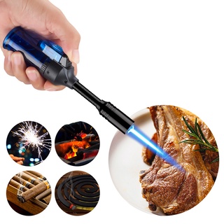 Gas Lighter Transparent Torch Turbo Lighter Windproof Two Flames BBQ Kitchen Cooking Jewelry Welding (2)