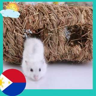 GDTM_Grass Straw Small Pet Rabbit Hamster Guinea Pig Cage Nest House Chew Bed Tunnelbest-selling