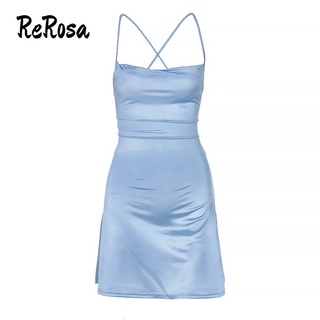 ReRosa Women‘s 2021 Lace-up Halter Strap Dress