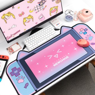 Cute Mouse Pad Large Cartoon Cute Cat's Ear Handheld Thickened E-game Desk Mat (1)
