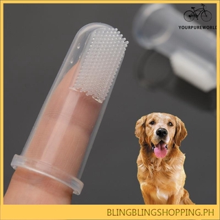 1pc*Soft Finger Toothbrush Pet Dog Oral Dental Cleaning Teeth Care Dog Cat Brush YURPUR BLINGSHOP