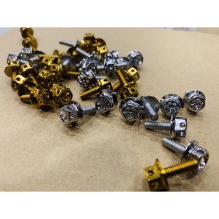 🇹🇭Heng Break Fluid cap Bolts 4x12 Gold/White bolts (sold per piece)
