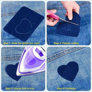 20pcs 5 Color DIY Ironing Denim Fabric Patch Clothing Kit Repair Jeans V1W2 (5)