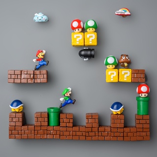 ❀Nintendo FC Super Mario Bros Fridge Magnet Mario Luigi 3d Stereo Stickers Decorations Creativity lo