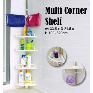 Multi Bathroom Corner Shelf 4 Tier Adjustable Telescopic Bathroom Corner Shower Shelf 4-Shelf Tensio (1)