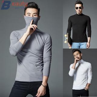 Male Shirt Shirts Solid Blouse Jumper Basic Thermal Casual Slim fit Turtleneck Long Sleeve