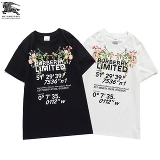 korean✹❧Burberry printed cottonisex T-shirt short sleeve