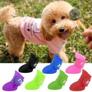 Pet Dogs Lovely Waterproof PVC Boots Soft Rain Shoes