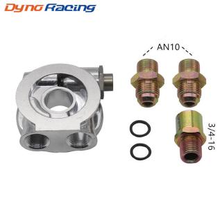 Dynoracing Oil Cooler Filter Sandwich Plate Thermostat Adaptor AN10 Fittings 3/4" 16-UNF Oil Filter Oil Adapter