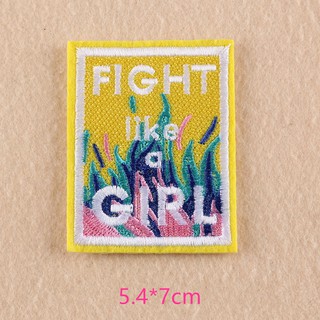 Fight Iron On Patch Badge Clothes Bag Embroidered Fabric Applique DIY