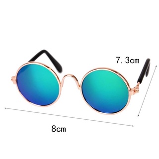 New products❈Pet Products Lovely Vintage Round Cat Sunglasses Reflection Eye wear glasses For Small