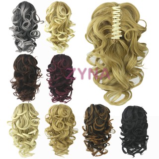 Ready Stock Claw Thick Wavy Wig Curly Long Layered Ponytail Wig Clip On Hair Extension PH