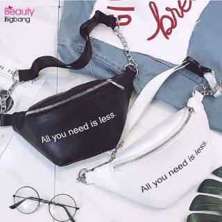 【COD】Korean Shoulder Bag Handbag Women Sling Bag Tote Bag Beg Chain PU Fanny Pack Waist Bag
