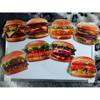 WRITING BOARD FOR KIDS۞▫8 BURGERS LAMINATED AND MAGNETIC TEACHING REWARD
