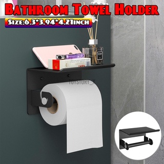 Toilet Paper Roll Holder / Wall Mounted Bathroom Toilet Roll Paper Holder Tissue Racks with Storage Shelf