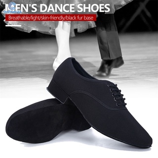 CR Professional Men's Latin Ballroom Dance Shoes Canvas Latin Salsa Shoes Heel Tango Ballroom Dance Shoes for Men