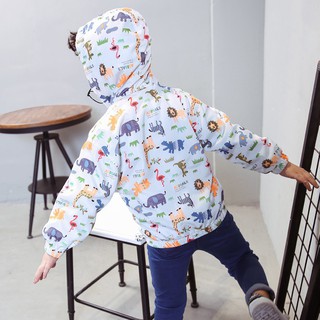 Baby Kid Girls Boys Animal Printing Hooded Outerwear Children Jacket Windbreaker (5)