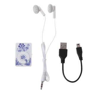 ROX Mini Clip Floral Pattern Music MP3 Player 32GB TF Card With Mini USB Cable + Earphone (8)
